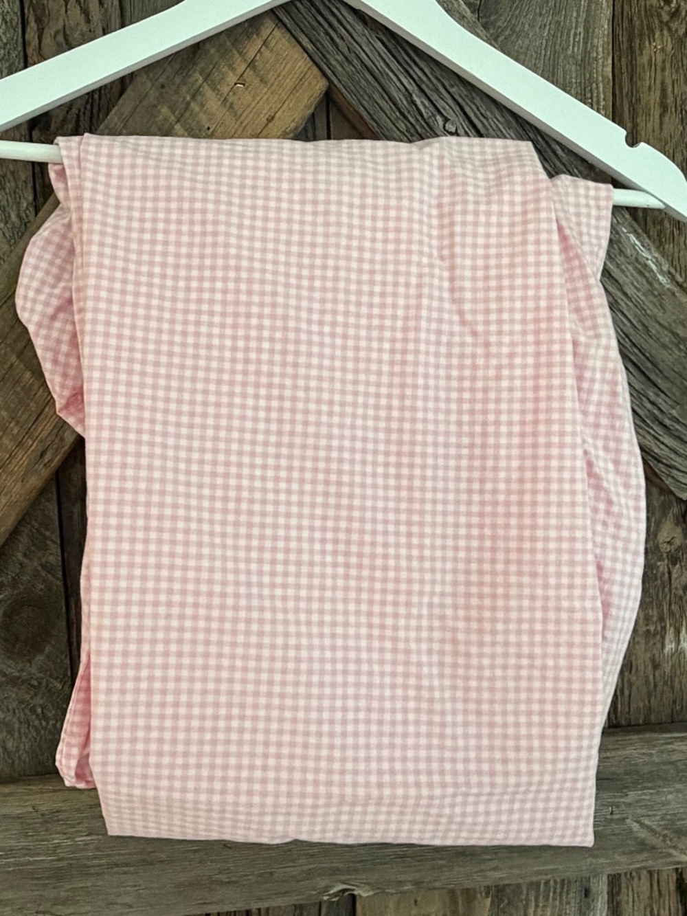 Pottery Barn Kids Pink Gingham Crib FITTED Sheet